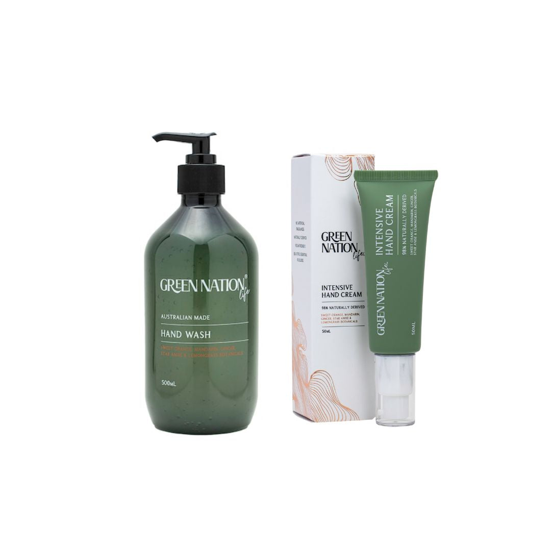 green nation life ハンドウォッシュ&ハンドクリームセット スイートオレンジ&レモングラス