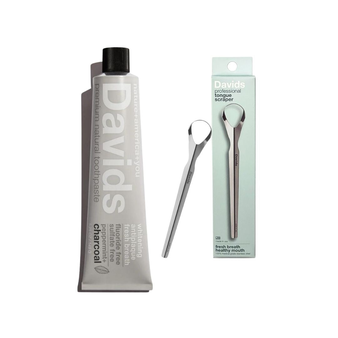 Davids ホワイトニングトゥースペースト チャコール & タンスクレーパーセット