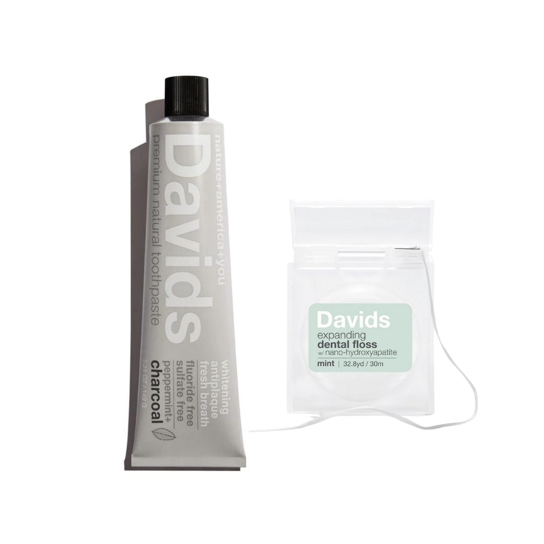 Davids ホワイトニングトゥースペースト チャコール & デンタルフロスセット