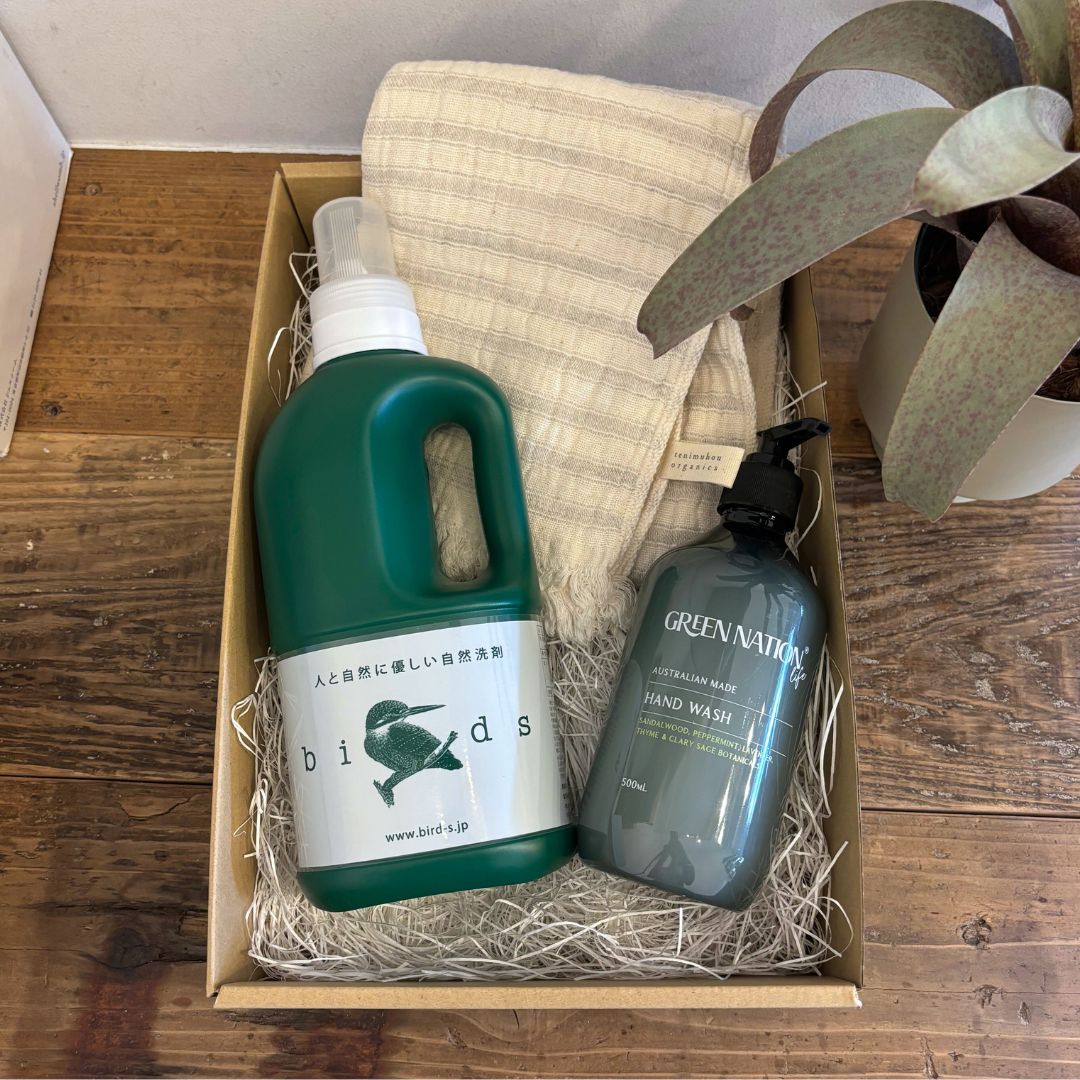 【ギフトラッピング付き】Birds洗剤ボトル&ハンドウォッシュセット(ラベンダー&タイム)