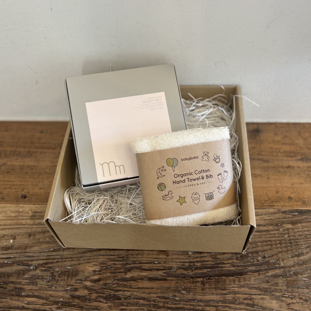 【ギフトラッピング付き】mama's care セレクトボックス&babybuba ハンドタオル&スタイ