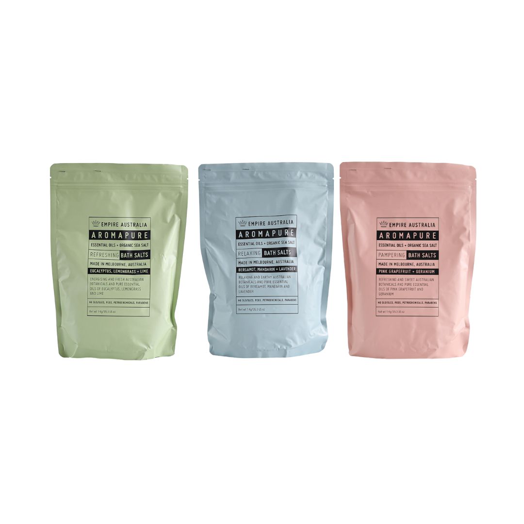 【3種セット】EMPIRE AUSTRALIA バスソルト 1000g /ユーカリ・ラベンダー・ピンクグレープフルーツ