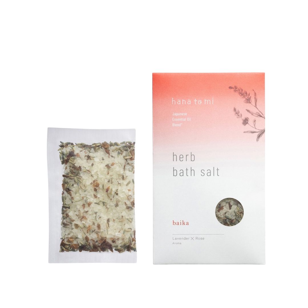 hana to mi ハーブバスソルト 40g baika|バスソルト ギフト 高級 個包装 入浴剤 プレゼント スパ 天然由来 リラックス 浴槽 ダイエット 美肌 美容 天然 旅行 バスタイム 癒し 半身浴 プチギフト バスグッズ おしゃれ