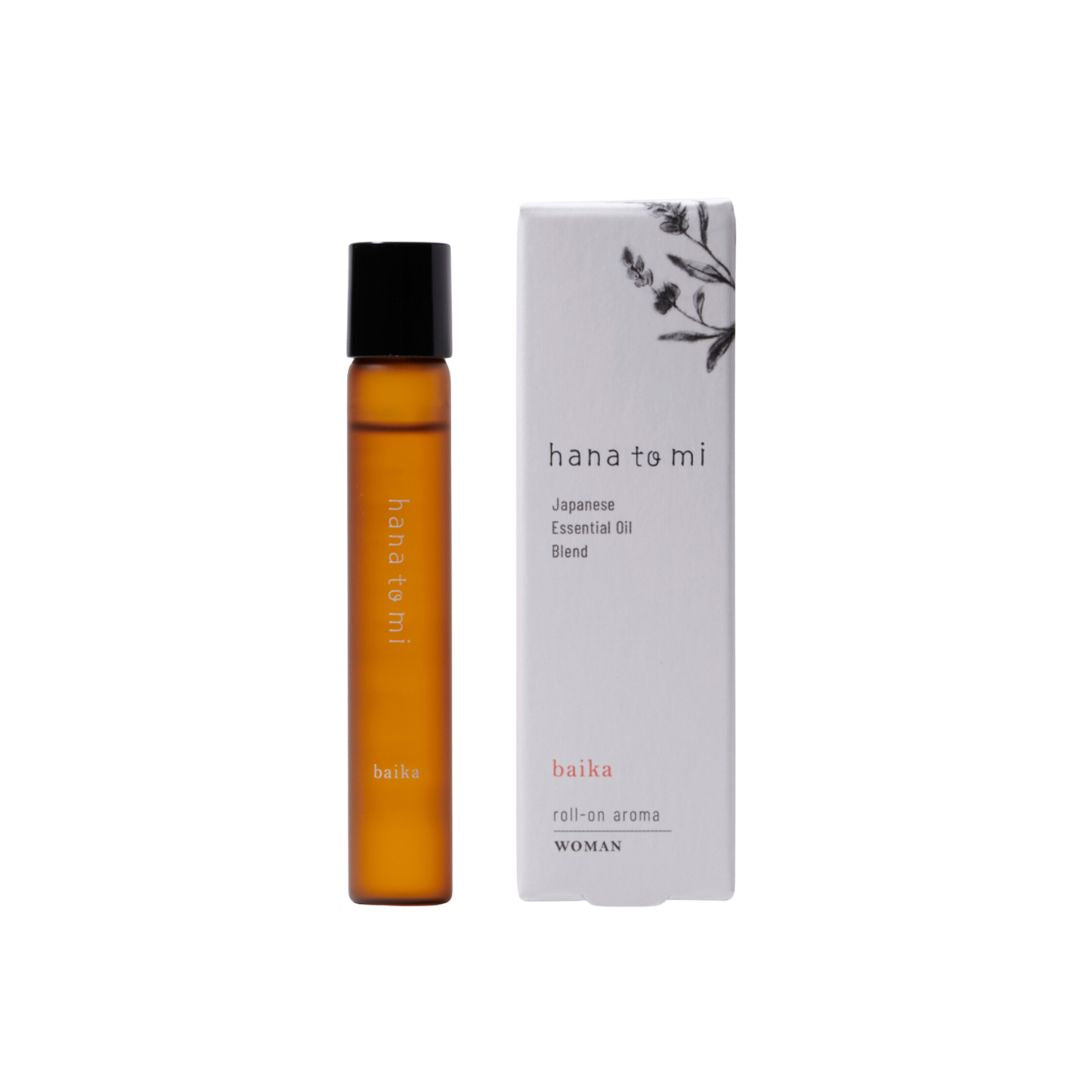 hana to mi ロールオンアロマ baika|ロールオンフレグランス アロマ アロマディフューザー 精油 エッセンシャルオイル 香水 携帯 持ち運び 塗る フレグランス アロマグッズ リフレッシュ 気分転換 癒し 誕生日 プレゼント