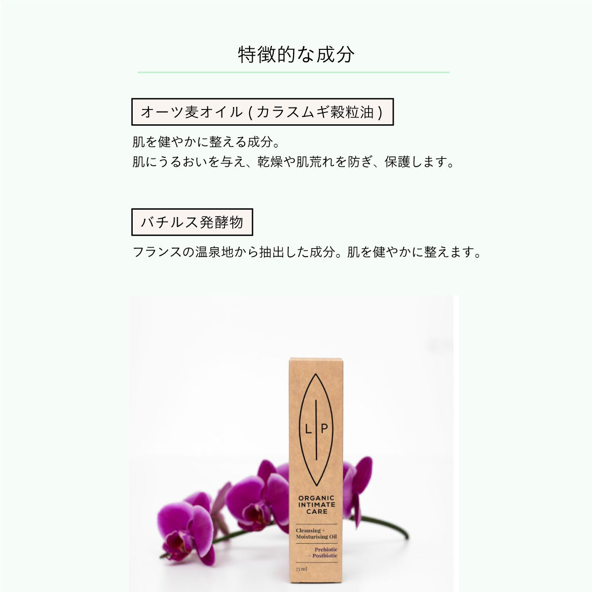 LIP intimate care クレンジングモイスチャライジングオイル プレ&ポストバイオティック 75ml