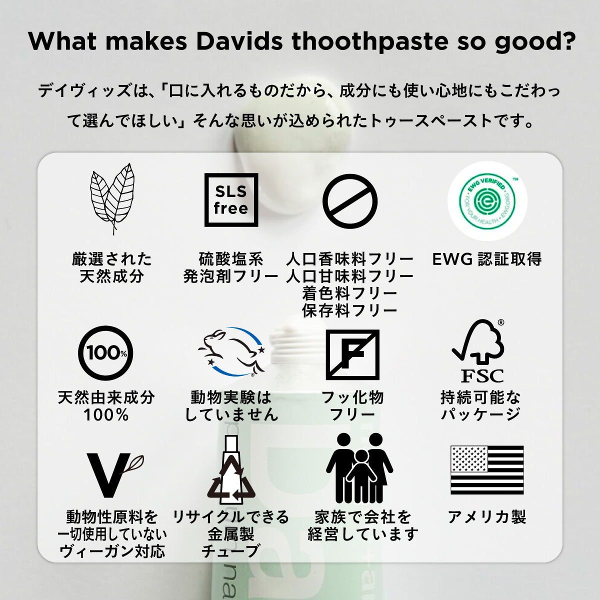 Davids ホワイトニングトゥースペースト ペパーミント ミニ