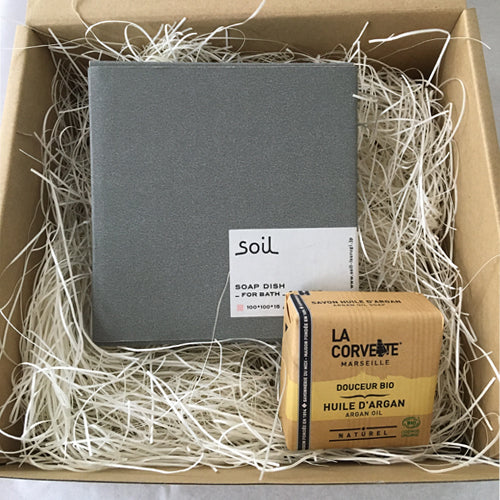 Soil ソープディッシュ 石鹸ギフトセット(アルガンオイル)