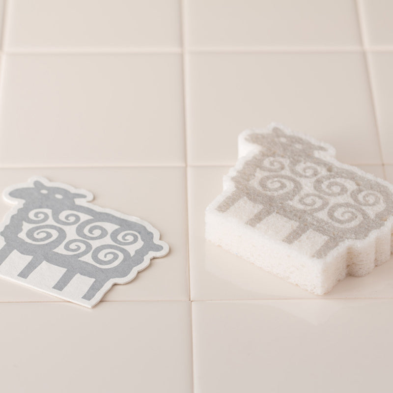 e.spongewipe 型抜き迷子の ヒツジ GY&PK 2枚入り