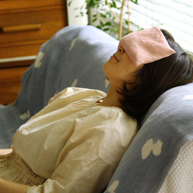 KLIPPAN 麦の温冷アイピローラベンダー ウォッシュドリネン(ピンク)