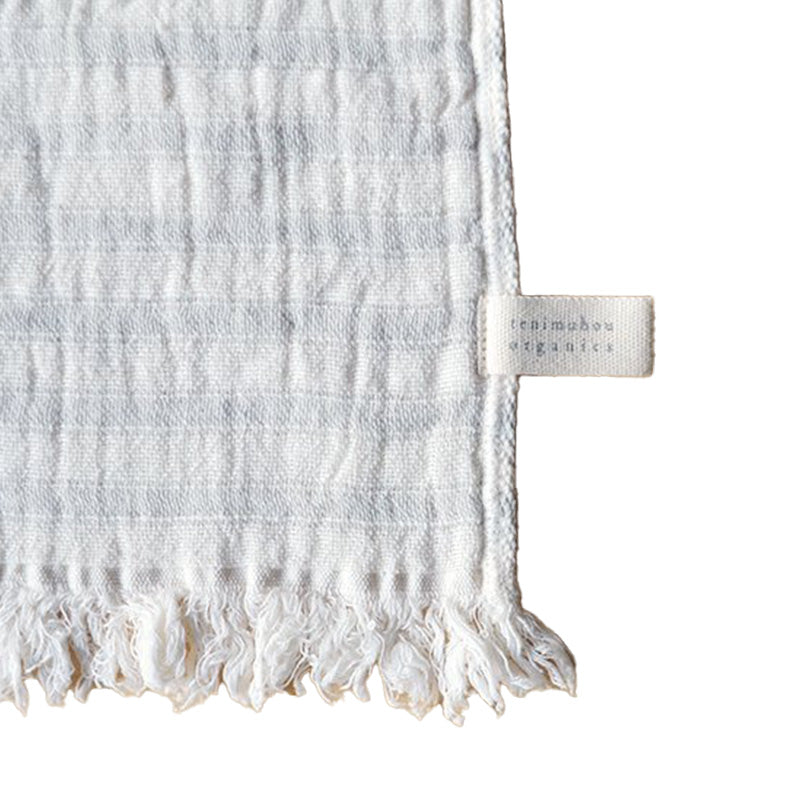 スラブガーゼボーダーフェイスタオル(GRY)