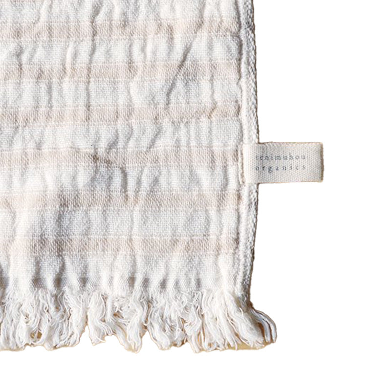 スラブガーゼボーダーフェイスタオル(BR)