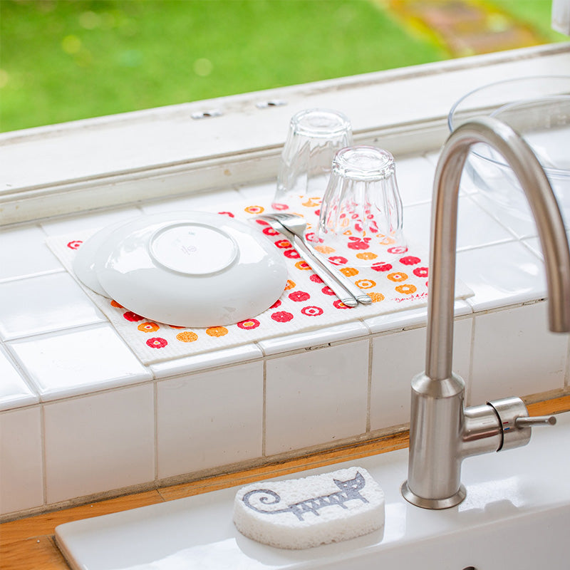 e.sponge wipe 水切りマット二つ折 B&L キャンディ RD