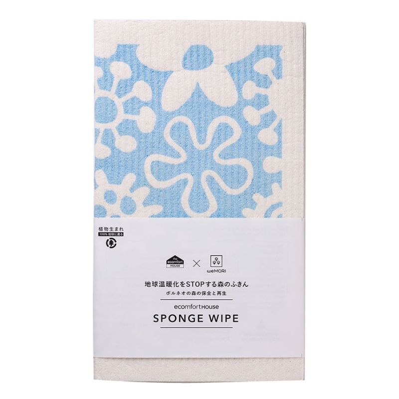 e.spongewipe スポンジワイプ フラワー ブルー 水切りマット