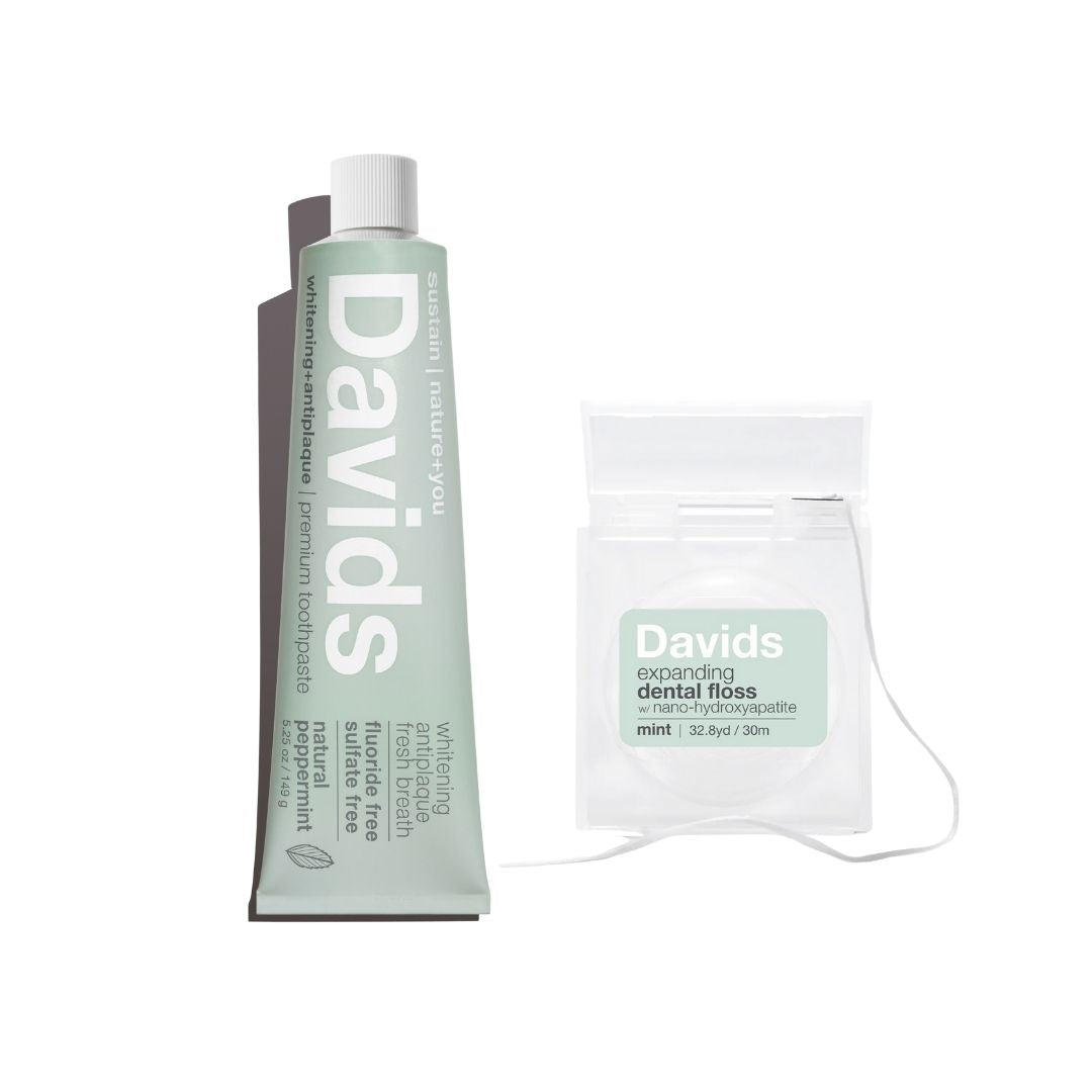 Davids ホワイトニングトゥースペースト ペパーミント & デンタルフロスセット