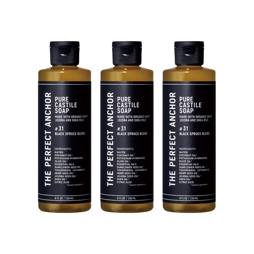 ザ・パーフェクトアンカー ピュアカスチールソープ　 236ml  #ブラックスプルースブレンド 3本セット
