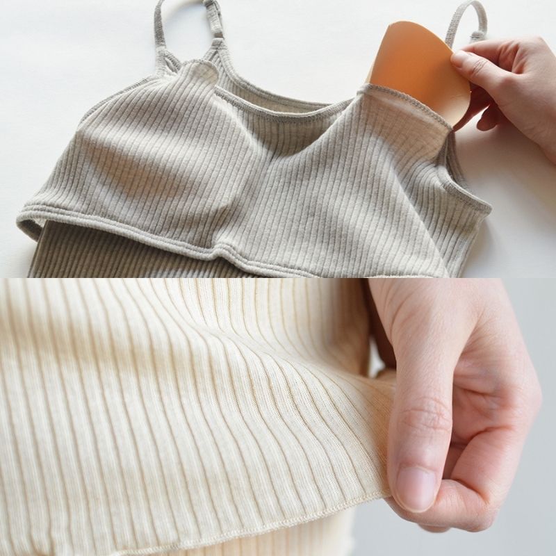 天衣無縫 リブカップ付きキャミソール グレー