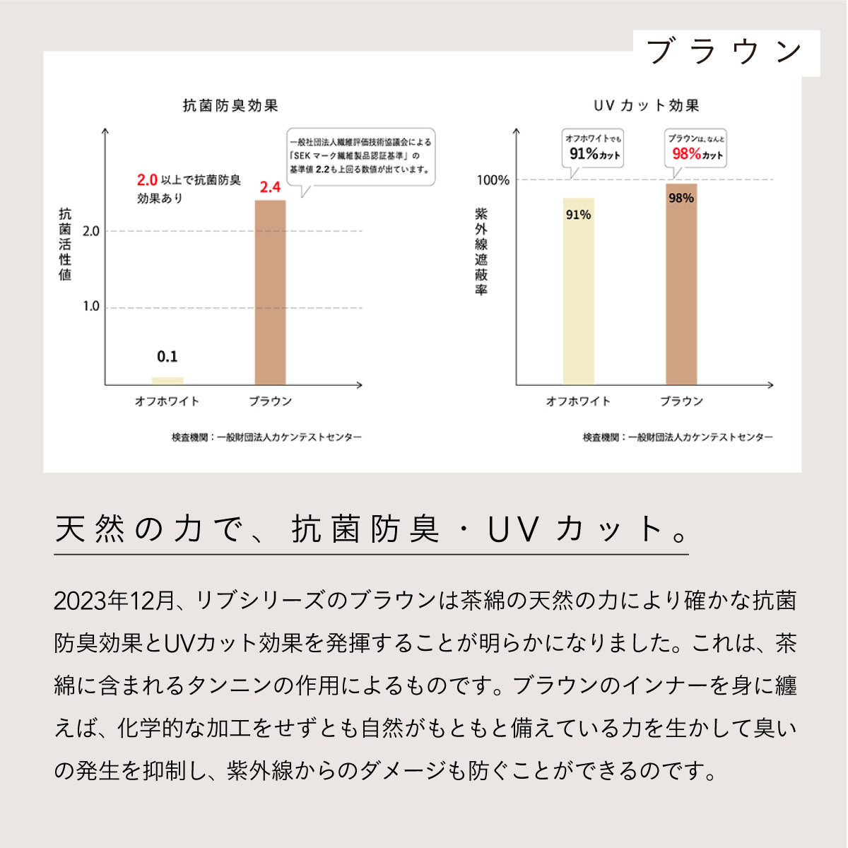 天衣無縫 リブカップ付きタンクトップ 2枚セット(ブラウン)