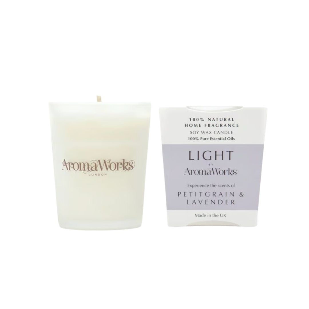 Aroma Works グラス入りキャンドル S プチグレン＆ラベンダー