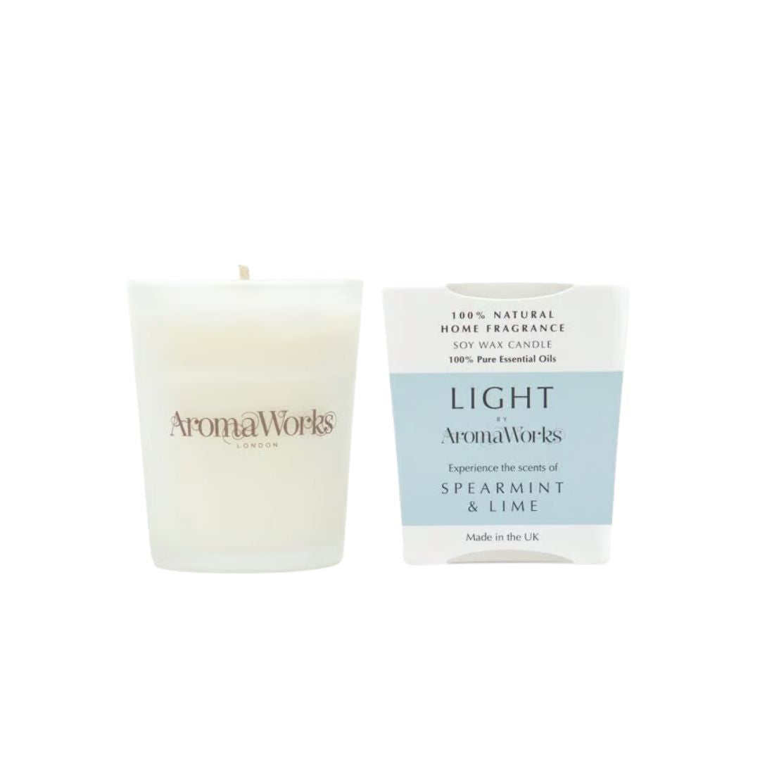 Aroma Works グラス入りキャンドル S スペアミント&ライム