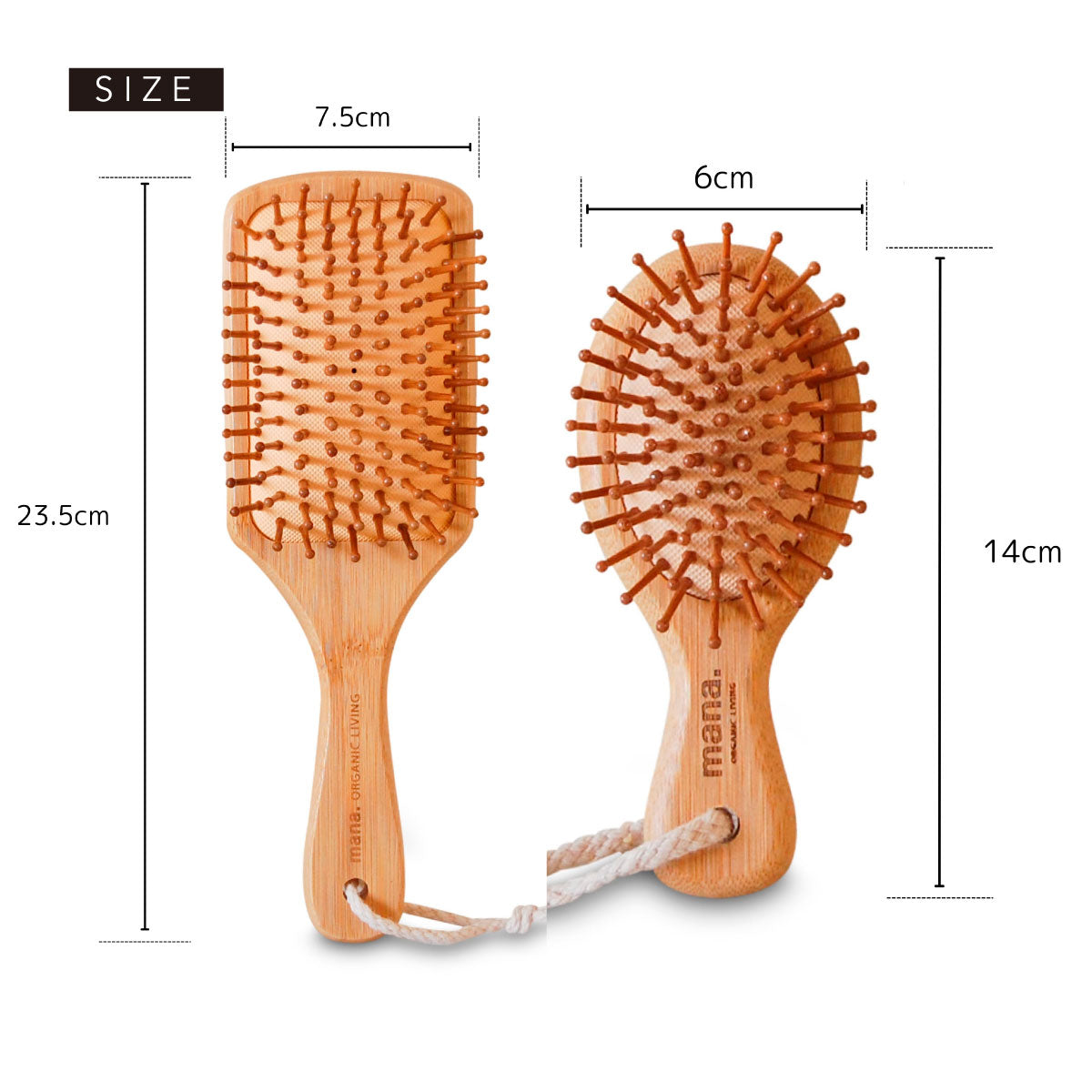mana.ORGANIC LIVING バンブーヘアブラシ