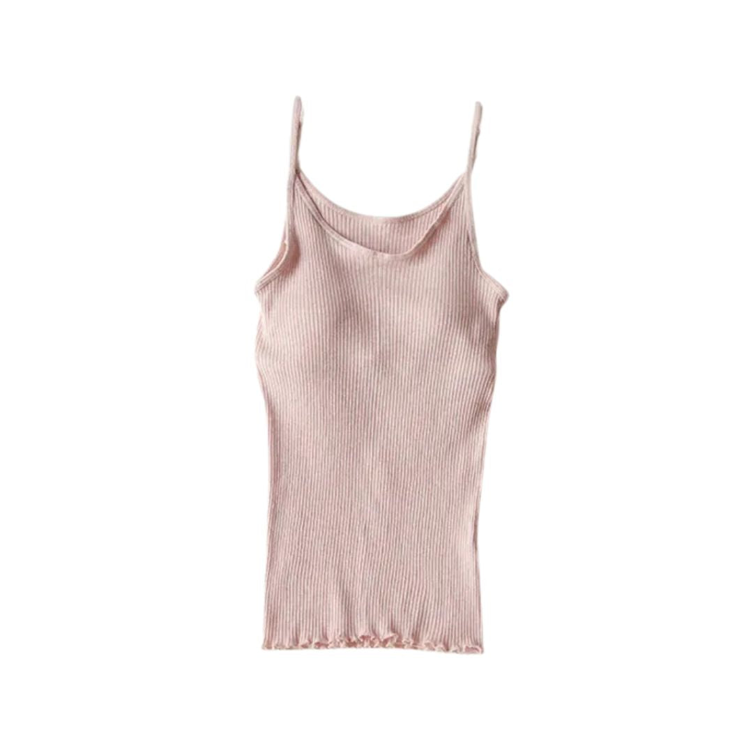 天衣無縫 リブカップ付きキャミソール ピンク