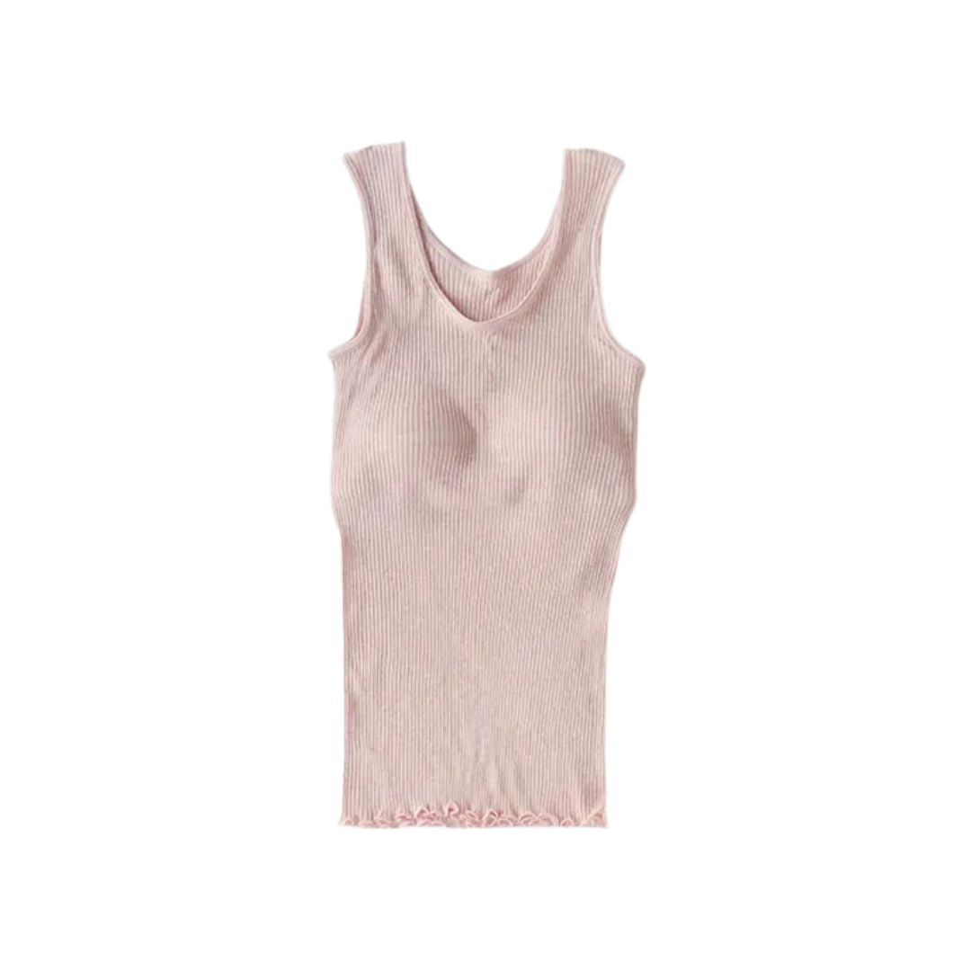 天衣無縫 リブカップ付きタンクトップ ピンク