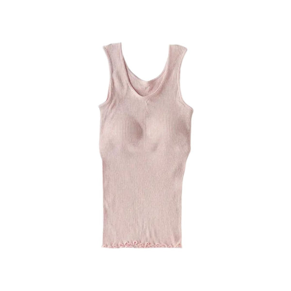 天衣無縫 リブカップ付きタンクトップ ピンク