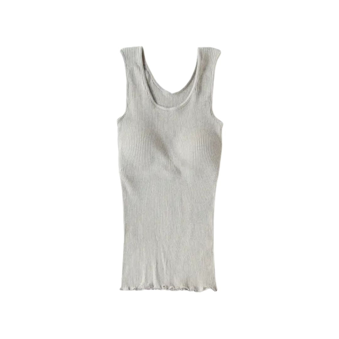 天衣無縫 リブカップ付きタンクトップ グレー