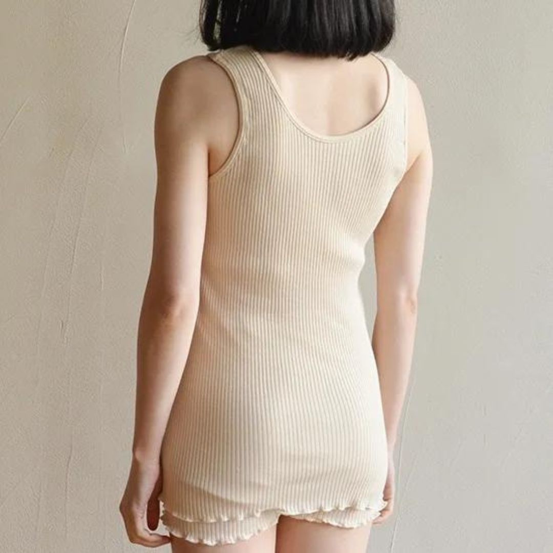 天衣無縫 リブカップ付きタンクトップ オフホワイト