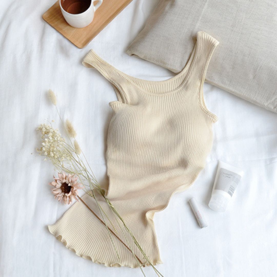 天衣無縫 リブカップ付きタンクトップ オフホワイト