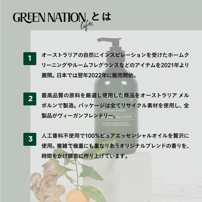 green nation life ハンドウォッシュ＆ハンドクリームセット スイートオレンジ＆レモングラス