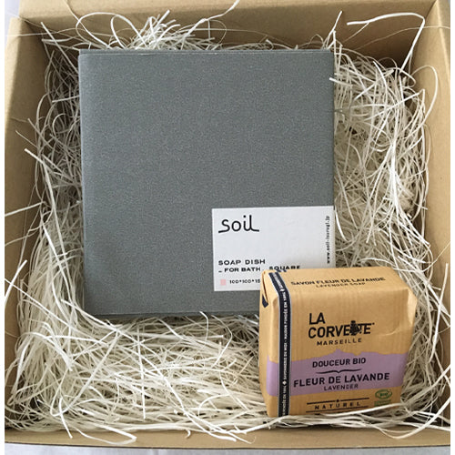 Soil ソープディッシュ 石鹸ギフトセット(ラベンダー )