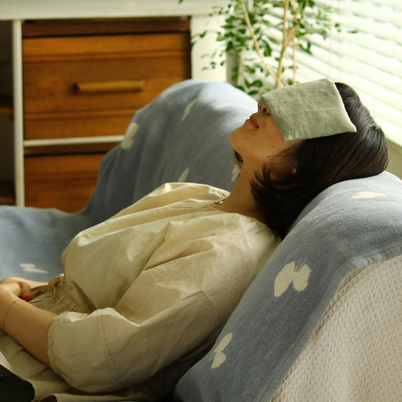 KLIPPAN 麦の温冷アイピローラベンダー ウォッシュドリネン(グリーン)