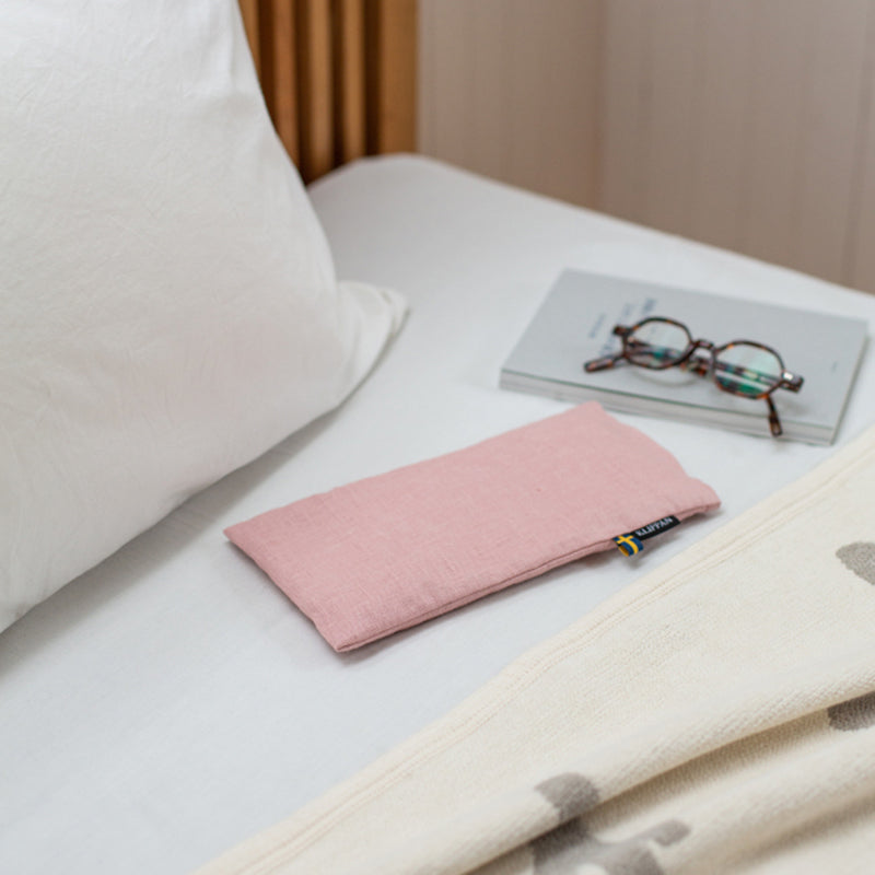 KLIPPAN 麦の温冷アイピローラベンダー ウォッシュドリネン(ピンク)