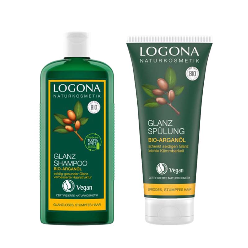 LOGONA – amasia organic store セット (アルガン) シャインヘアシャンプー&コンディショナー