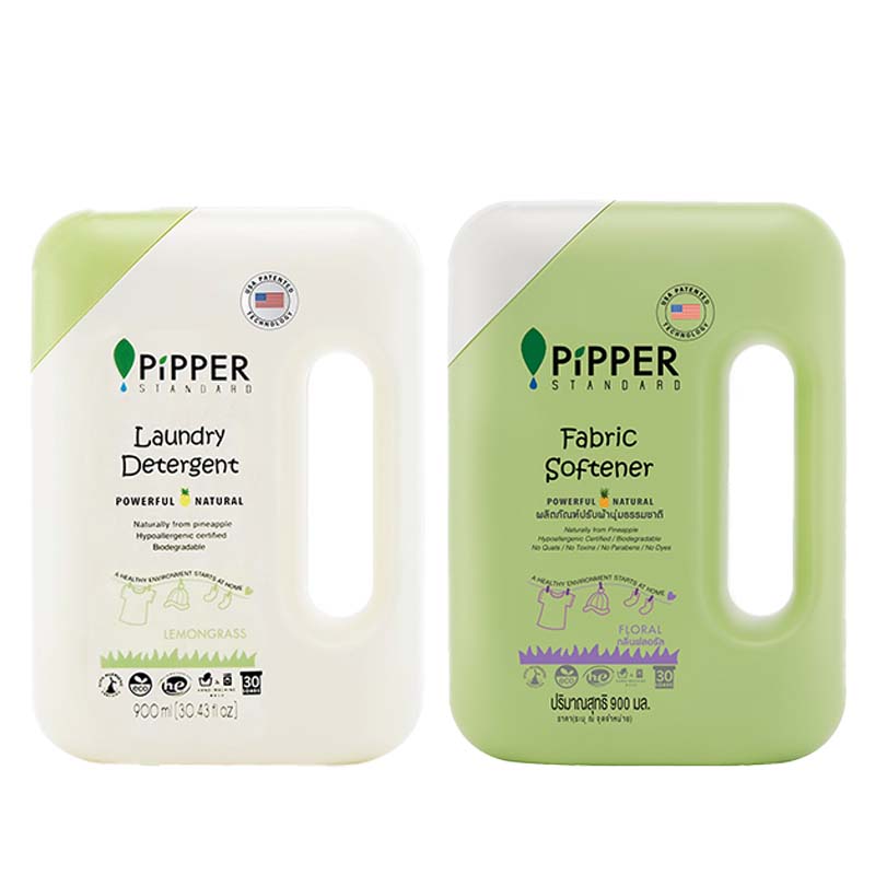 PiPPER STANDARD 衣類用洗剤&柔軟剤 ボトルセット (レモングラス/フローラル)