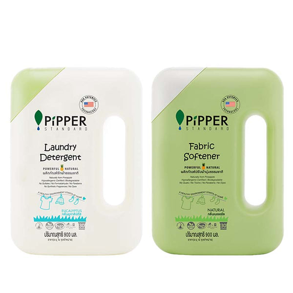 PiPPER STANDARD 衣類用洗剤&柔軟剤 ボトルセット (ユーカリプタス/ナチュラル)