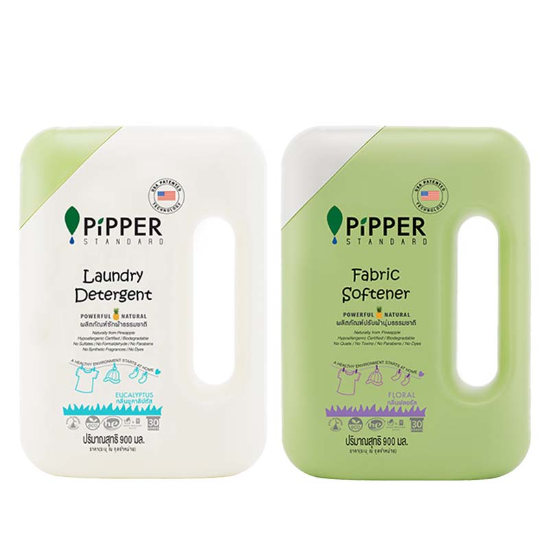 PiPPER STANDARD 衣類用洗剤&柔軟剤 ボトルセット (ユーカリプタス/フローラル)