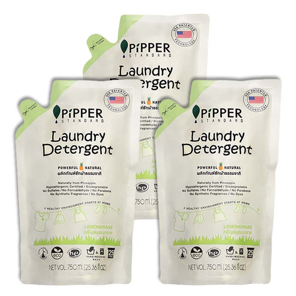 PiPPER STANDARD 衣類用洗剤 詰替 3点セット (レモングラス)
